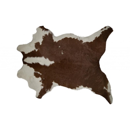 Homeroots 0.25 X 2 X 3 In. Calfskin Rugs Brown & White 293165